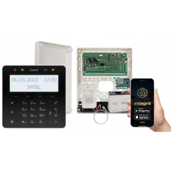 ZESTAW ALARMOWY SATEL INTEGRA 128 PLUS + INT-KSG2R-B + OPU-3P + AWT800 + 17Ah + INT-GSM LTE